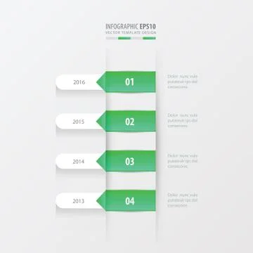 Timeline template  green  gradient color Stock Illustration