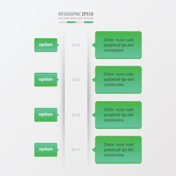 Timeline template  green  gradient color Stock Illustration