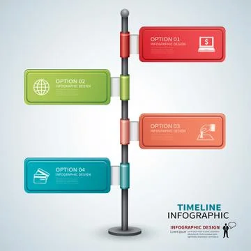 Timeline template infographic Stock Illustration