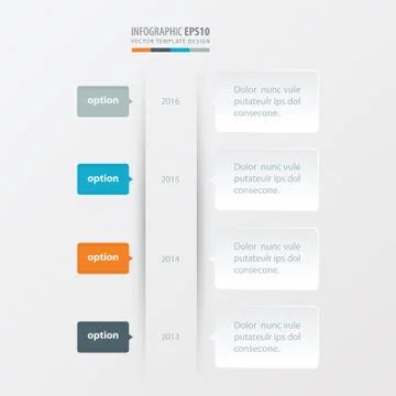 Timeline template   Orange , blue, gray color Stock Illustration