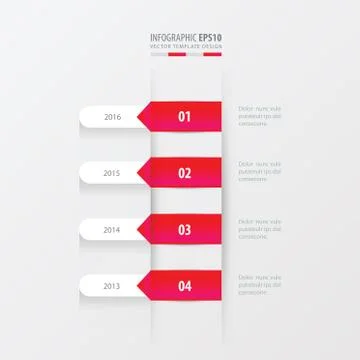 Timeline template   pink gradient color Illustrazione stock