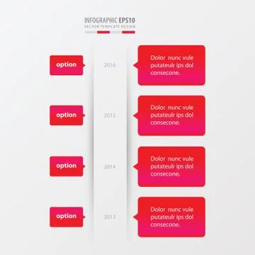 Timeline template   pink gradient color Stock Illustration