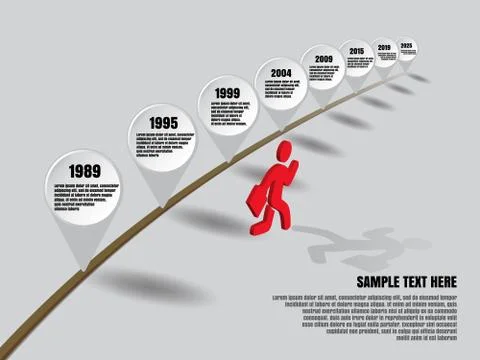 Timeline template with pointers Illustrazione stock