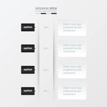Timeline template template  black and white color Stock Illustration