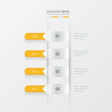 Timeline template yellow color Stock Illustration