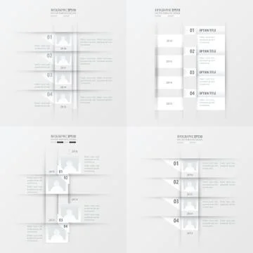 Timeline vector design 4 item   white color Stock Illustration