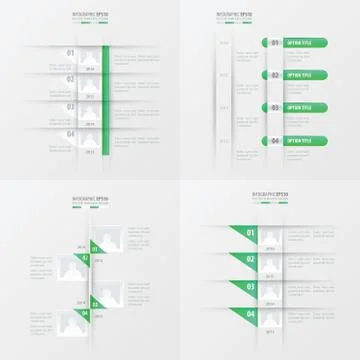Timeline vector design 4 item green  gradient color Illustrazione stock