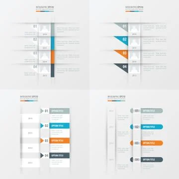 Timeline vector design 4 item Orange , blue, gray color Stock Illustration
