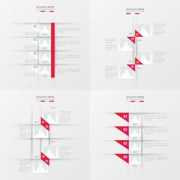 Timeline vector design 4 item  pink gradient color Stock Illustration