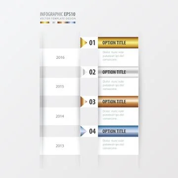 Timeline vector  gold, bronze, silver, blue color Stock Illustration