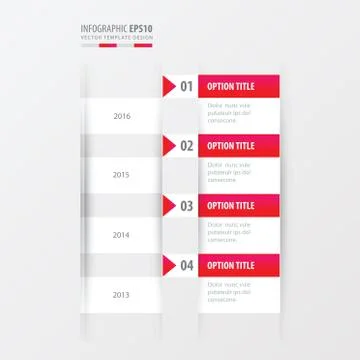 Timeline vector   pink gradient color Illustrazione stock