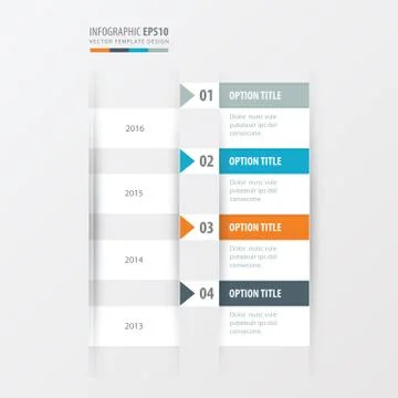 Timeline vector   yellow, blue, pink color Stock Illustration