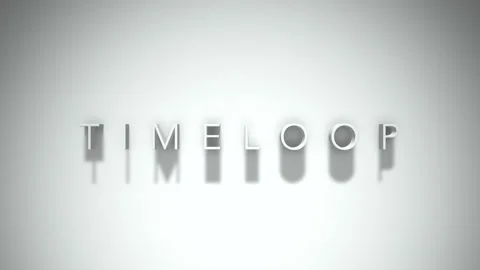 Timeloop 3D title animation with shadows on a white background Vídeo Stock 297800257