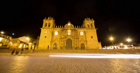 Timelpase 4K - Cusco, Peru at Night Stock Footage 41745836