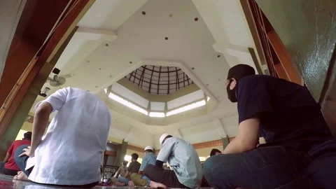 TIMELPASE OF JUMAAT PRAYING IN NEW NORMAL PHASE Stock Footage 134801547