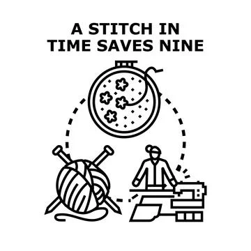 Timely action preventing future problems metaphor concept Stock Illustration