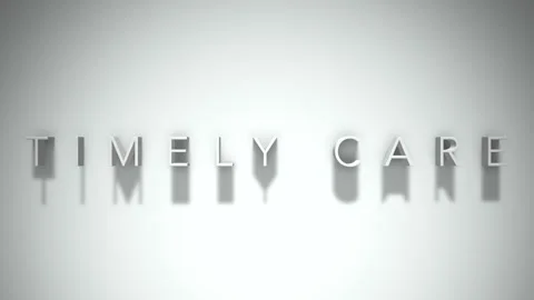 Timely Care 3D title animation with shadows on a white background Video stock 296633091