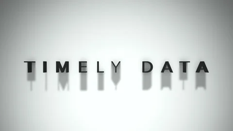 Timely data title matte black title placed on a white backdrop Stock Footage 301837782
