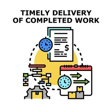 Timely delivery of completed work and efficient project management Stock Illustration