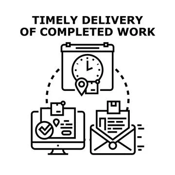 Timely delivery of completed work concept illustration イラスト素材