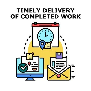 Timely delivery of completed work concept illustration Stock Illustration