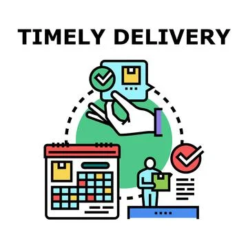 Timely delivery service process planning and confirmation Stock Illustration