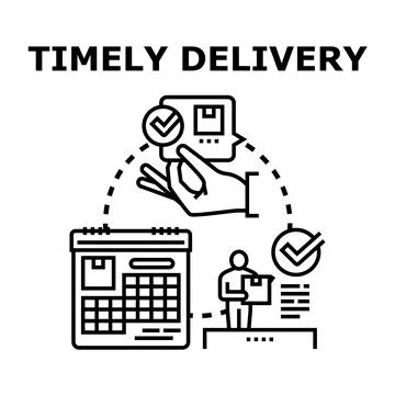 Timely delivery service process planning and confirmation Stock Illustration