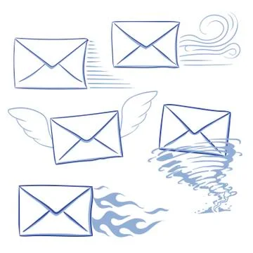Timely messages envelopes Stock Illustration