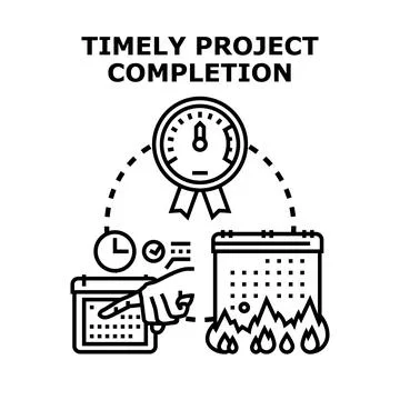 Timely project completion schedule deadline management planning 스톡 일러스트