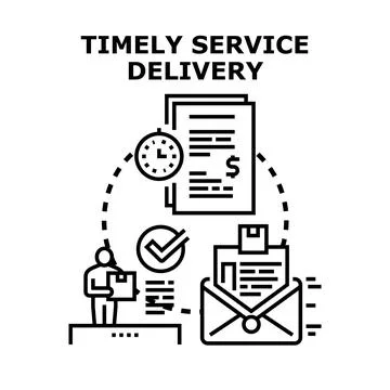 Timely service delivery concept with fast logistics system Stock Illustration