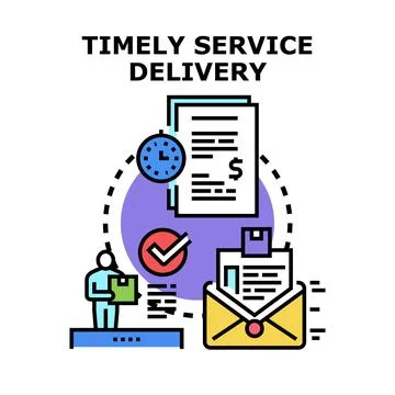 Timely service delivery concept with fast logistics system Stock Illustration