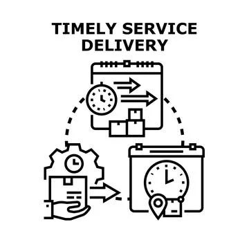 Timely service delivery process and business logistics concept イラスト素材