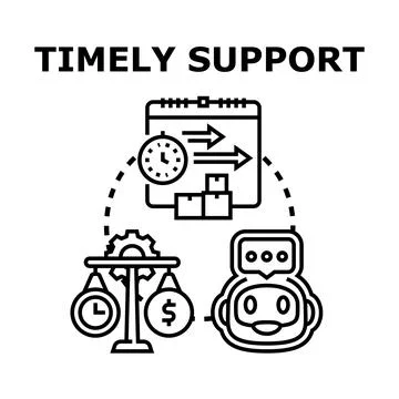 Timely support concept for efficient customer service Stock Illustration