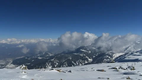 Timepalse of winter landscapes from highest point of Gulmarg,  India Stock Footage 320471120