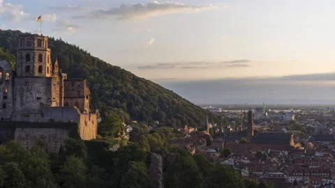 Timepapse from heidelberg castle in the sunset Stock Footage 132638882