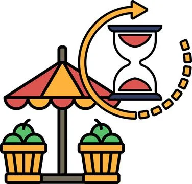 A timepiece is shown with a clock face and a hand pointing to the number 12 Stock Illustration