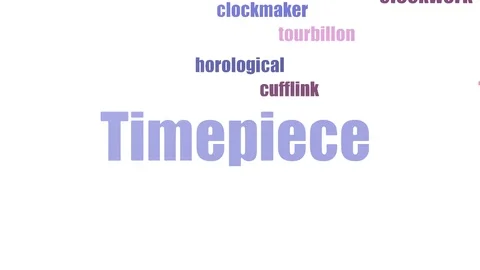 Timepiece Tag Cloud Animated Isolated On White Stock Footage 107239875