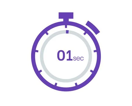 Timer 1 sec icon, 1 seconds digital timer. Clock and watch, timer, countdown Stock Illustration