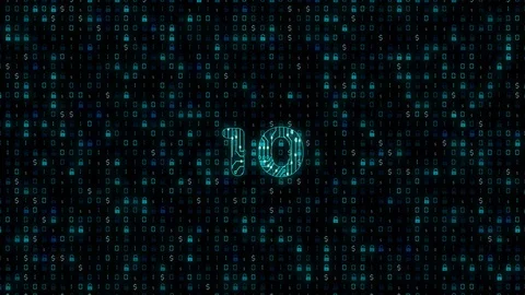 Timer from 10 to 0, in the form of a microprocessor, with a chip texture Video stock 106725442