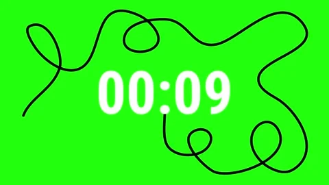 Timer 10 to 0 with Fuse on Green Screen Countdown 10 Seconds Stock Footage 342116261