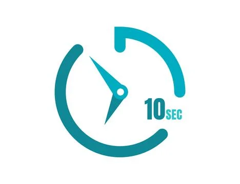 Timer 10 sec Simple icon design, 10 second timer clocks. 10 sec stopwatch ico Illustrazione stock
