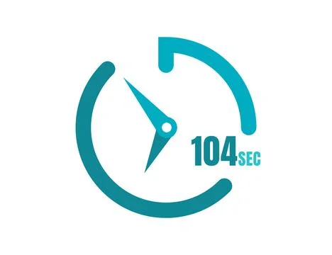Timer 104 sec Simple icon design, 104 second timer clocks. 104 sec stopwatc.. 스톡 일러스트