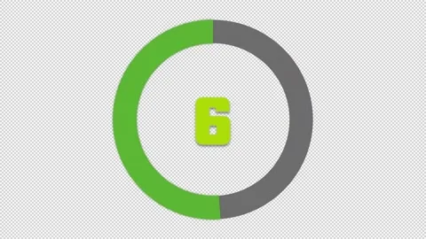 Timer 10s CountDown Green HD Stock Footage 161991475