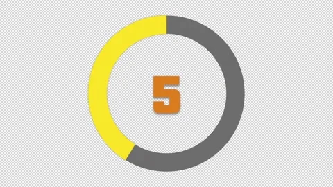 Timer 10s CountDown Yellow Orange HD Stock Footage 161968845