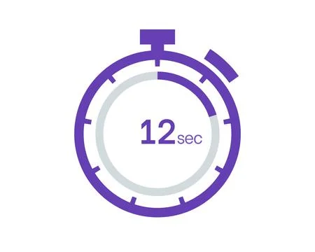 Timer 12 sec icon, 12 seconds digital timer. Clock and watch, timer, countdow Stock Illustration