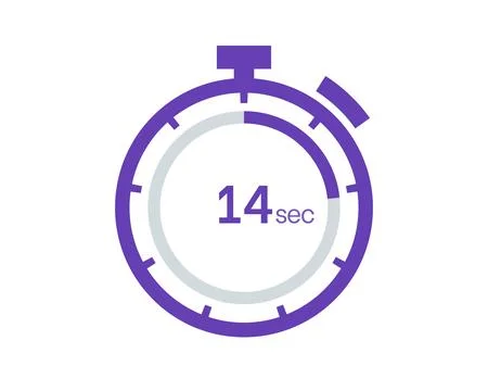 Timer 14 sec icon, 14 seconds digital timer. Clock and watch, timer, countdow Stock Illustration