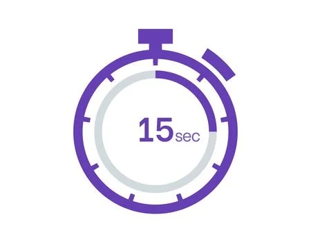 Timer 15 sec icon, 15 seconds digital timer. Clock and watch, timer, countdow Illustrazione stock