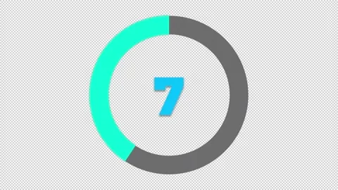 Timer 15s CountDown LightBlue Turquoise HD Stock Footage 161995194