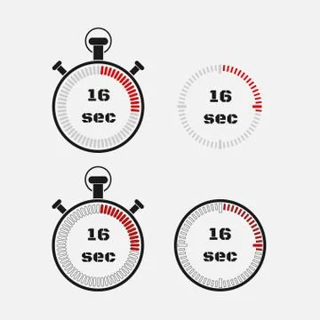 Timer 16 seconds on gray background . イラスト素材