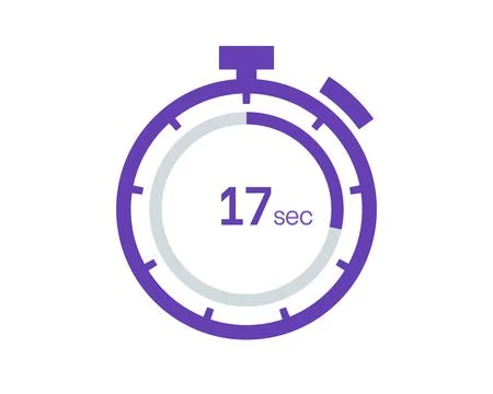 Timer 17 sec icon, 17 seconds digital timer. Clock and watch, timer, countdow Stock Illustration